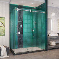 Thumbnail for DreamLine Enigma-XO 34 1/2 in. D x 50 - 54 in. W x 76 in. H Fully Frameless Sliding Shower Enclosure - BNGBath