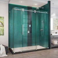 Thumbnail for DreamLine Enigma-XO 32 1/2 in. D x 68 3/8 - 72 3/8 in. W x 76 in. H Fully Frameless Sliding Shower Enclosure - BNGBath