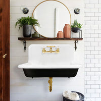 Thumbnail for Gourmetier Towne 30X20 Cast Iron Single Bowl Wall Mount Sink - BNGBath
