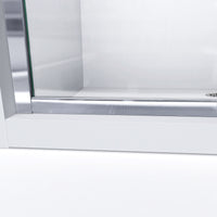 Thumbnail for DreamLine Infinity-Z 36 in. D x 48 in. W x 76 3/4 in. H Semi-Frameless Sliding Shower Door, Shower Base and Q-WALL-5 Backwall Kit, Clear Glass - BNGBath