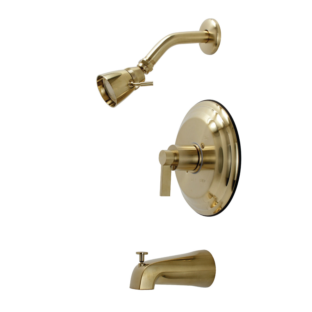 Kingston Brass Nuvofusion Tub and Shower Faucet in Brushed Brass - BNGBath