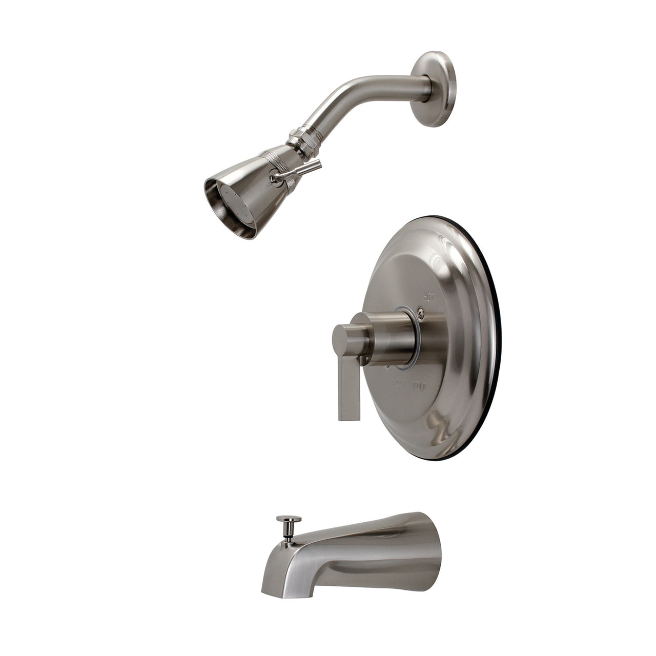 Kingston Brass Nuvofusion Tub and Shower Faucet in Brushed Brass - BNGBath