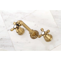 Thumbnail for Kingston Brass KS7125AX English Country Two-Handle Wall Mount Bathroom Faucet, Oil Rubbed Bronze - BNGBath