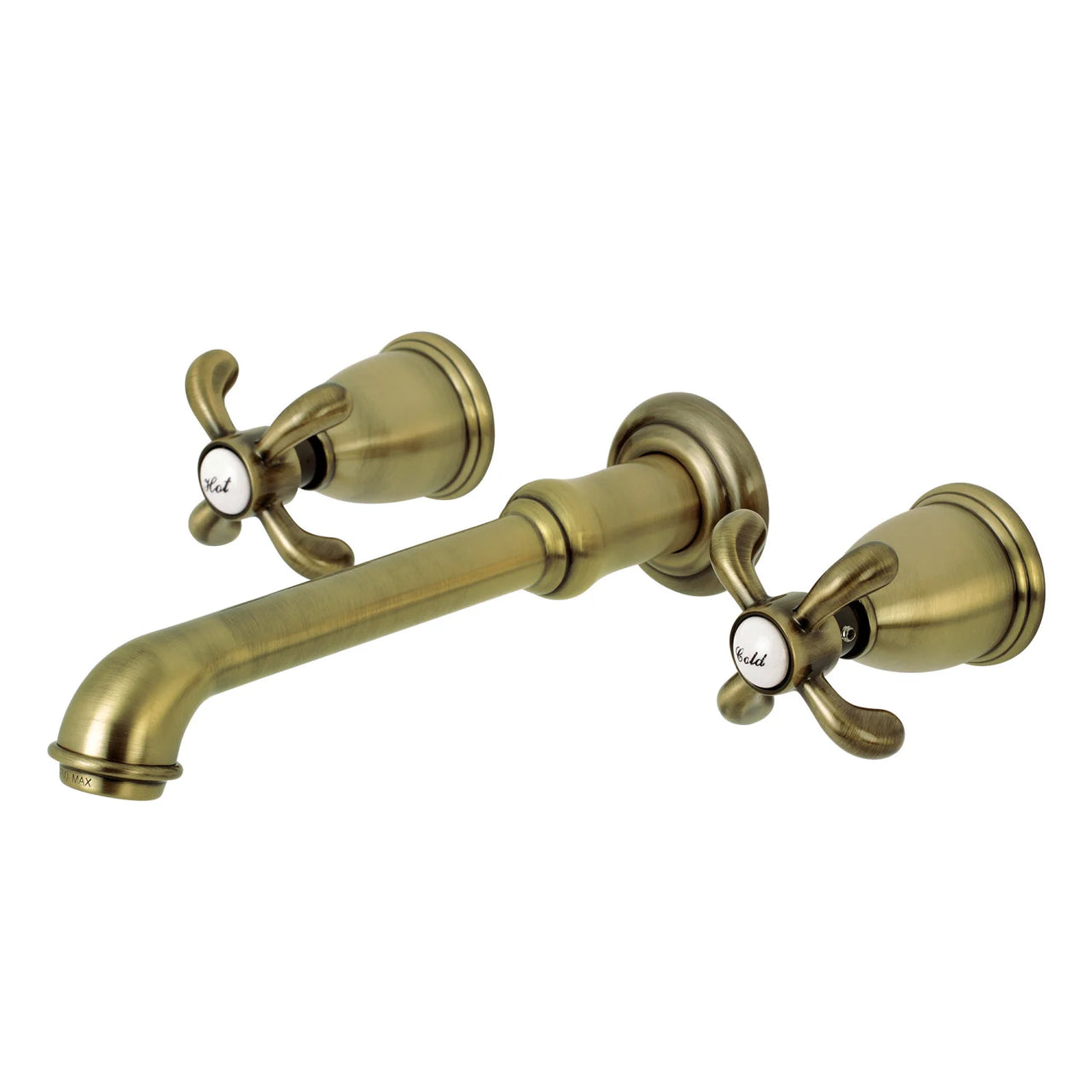 Kingston Brass KS7122TX 8-Inch Center Wall Mount Bathroom Faucet, Polished Brass - BNGBath