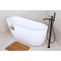 Thumbnail for 59-Inch Acrylic Single Slipper Freestanding Tub Combo with Faucet - BNGBath