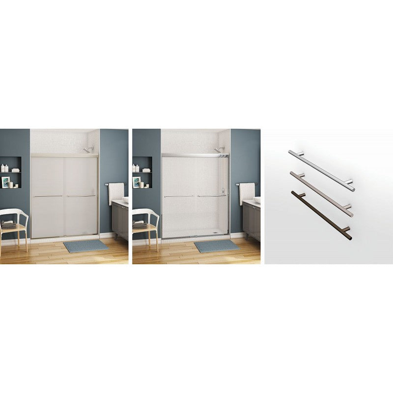 Chrome Semi-Frameless Slider Alcove Shower Door With Clear Glass MAAX Kameleon 55-59in X 71in - BNGBath