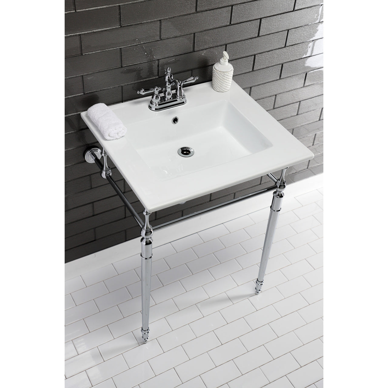 Continental 25 X 22 Ceramic Vanity Sink Top w/Integrated Basin 3 Hole - BNGBath