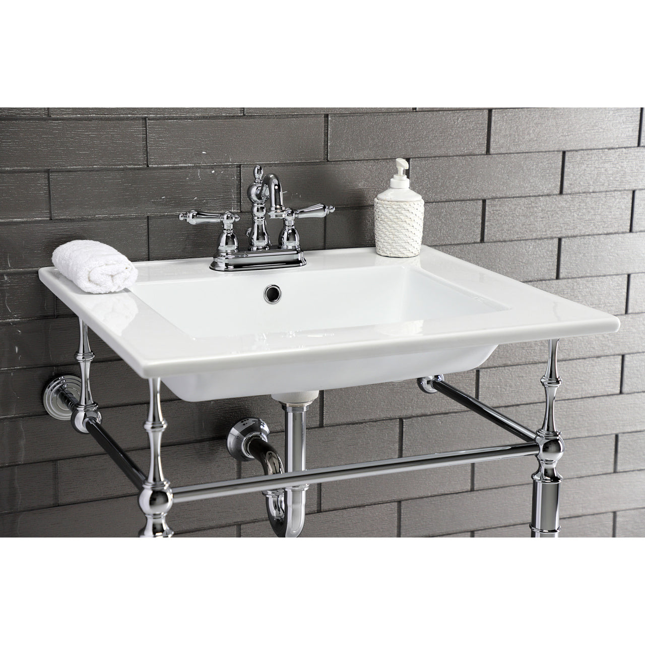 Continental 25 X 22 Ceramic Vanity Sink Top w/Integrated Basin 3 Hole - BNGBath