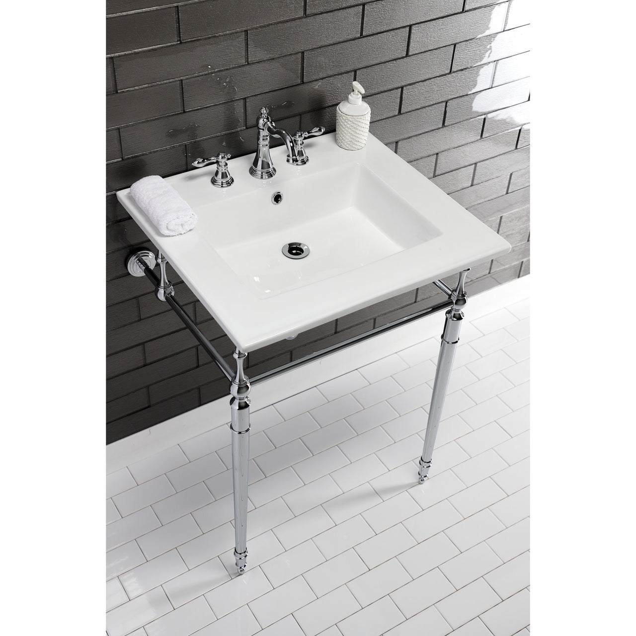 Continental 25 x 22 Ceramic Vanity Sink Top w/3 Hole Integrated Basin - BNGBath