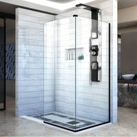 Thumbnail for DreamLine Linea Two Adjacent Frameless Shower Screens 34 in. W x 72 in. H each, Open Entry Design - BNGBath