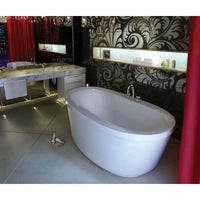 Thumbnail for 66in X 36in X 24in Oval Acrylic Freestanding Soaking Bathtub With Center Drain, In White - BNGBath