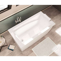 Thumbnail for 60in X 32in X 23in Rectangular Acrylic Freestanding Soaking Bathtub With End Drain, In White - BNGBath