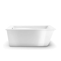 Thumbnail for 60in X 32in X 23in Rectangular Acrylic Freestanding Soaking Bathtub With End Drain, In White - BNGBath
