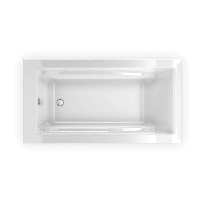 60in X 32in X 23in Rectangular Acrylic Freestanding Soaking Bathtub With End Drain, In White - BNGBath