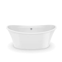 Thumbnail for 66in X 36in X 28in Oval Acrylic Freestanding Soaking Bathtub With Center Drain, In White - BNGBath