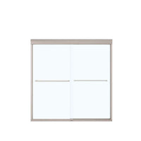 Thumbnail for Brushed Nickel 6mm Semi-Frameless Slider Tub Door With Clear Glass, MAX Kameleon 55-59X57IN - BNGBath