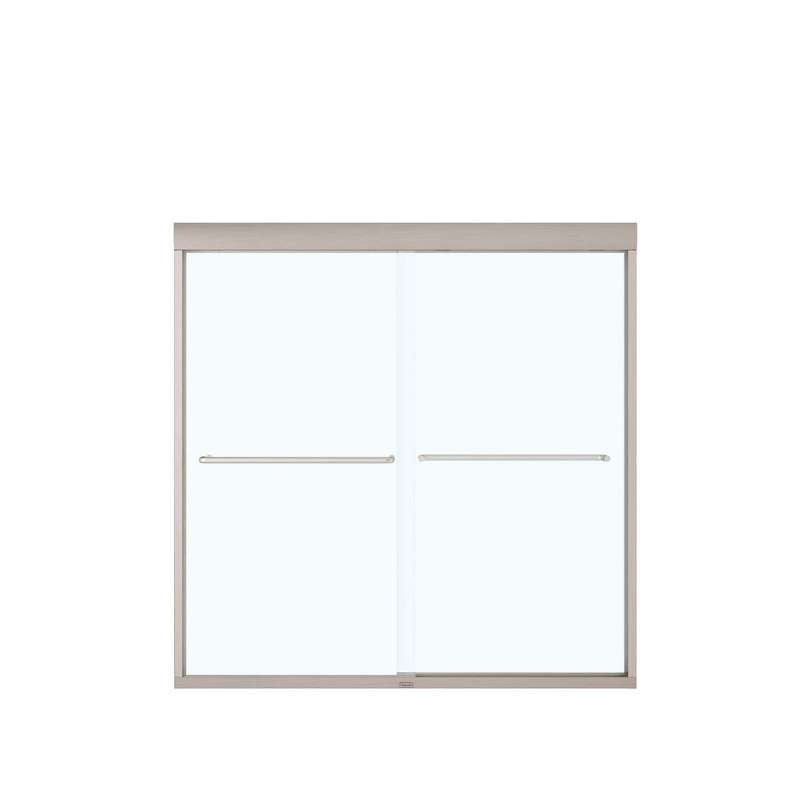 Brushed Nickel 6mm Semi-Frameless Slider Tub Door With Clear Glass, MAX Kameleon 55-59X57IN - BNGBath