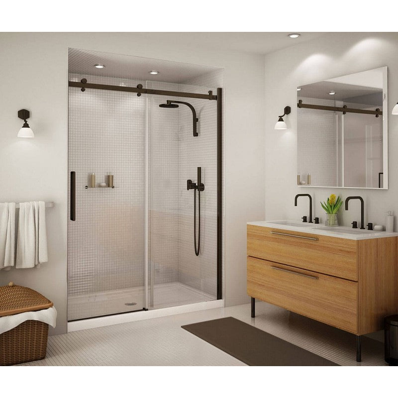 Frameless Slider Alcove Shower Door With Clear Glass Max Halo 56.5 To 59in X 78.75in - BNGBath