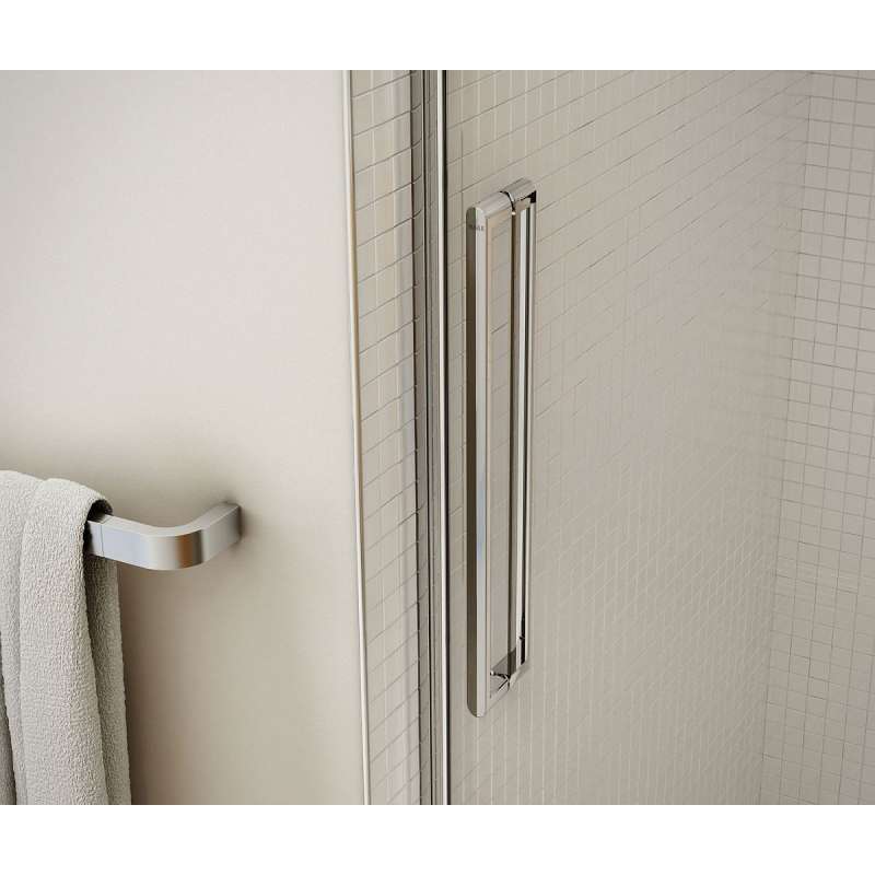 Chrome HALO Frameless Slider Tub Door With Clear Glass By Maax 56.5 To 59in X 59in - BNGBath