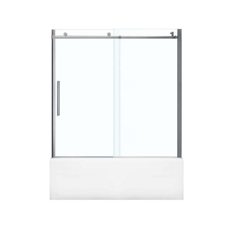 Chrome HALO Frameless Slider Tub Door With Clear Glass By Maax 56.5 To 59in X 59in - BNGBath