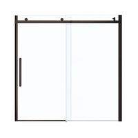 Thumbnail for Dark Bronze HALO Frameless Slider Tub Door With Clear Glass By Maax 56.5 To 59in X 59in - BNGBath