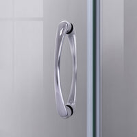 Thumbnail for DreamLine Prime 33 in. x 33 in. x 76 3/4 in. H Sliding Shower Enclosure, Shower Base and QWALL-4 Acrylic Backwall Kit, Clear Glass - BNGBath