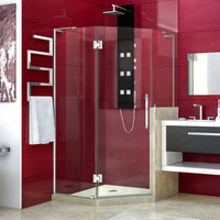 Thumbnail for DreamLine Prism Plus 40 in. x 40 in. x 72 in. Frameless Hinged Shower Enclosure with Half Panel - BNGBath