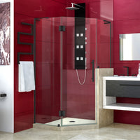 Thumbnail for DreamLine Prism Plus 40 in. x 40 in. x 72 in. Frameless Hinged Shower Enclosure with Half Panel - BNGBath