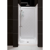 Thumbnail for DreamLine Flex 32 in. D x 32 in. W x 76 3/4 in. H Semi-Frameless Pivot Shower Door, SlimLine Shower Base and Backwall Kit - BNGBath