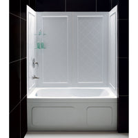 Thumbnail for DreamLine QWALL-Tub 56-60 in. W x 28-32 in. D x 60 in. H Acrylic Backwall Kit - BNGBath