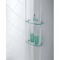 Thumbnail for DreamLine Aqua Fold 32 in. D x 32 in. W x 76 3/4 in. H Frameless Bi-Fold Shower Door with Shower Base and QWALL-5 Shower Backwalls Kit - BNGBath