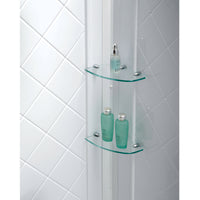 Thumbnail for DreamLine Infinity-Z 34 in. D x 60 in. W x 76 3/4 in. H Semi-Frameless Sliding Shower Door, Shower Base and QWALL-5 Backwall Kit, Frosted Glass - BNGBath