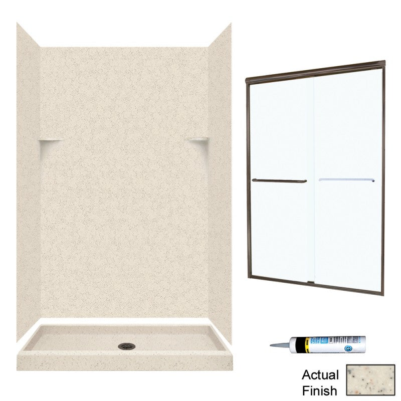 72-In X 48-In X 34-In 5-Piece Alcove Shower Kit In Swanstone 10 Piece White or Tahiti Desert in Bronze - BNGBath