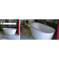 Thumbnail for 66in X 36in X 24in Oval Acrylic Freestanding Soaking Bathtub With Center Drain, In White - BNGBath