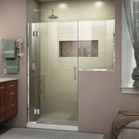Thumbnail for DreamLine Unidoor-X 55-55 1/2 in. W x 72 in. H Frameless Hinged Shower Door - BNGBath