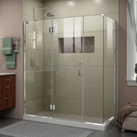 Thumbnail for DreamLine Unidoor-X 63 1/2 in. W x 30 3/8 in. D x 72 in. H Frameless Hinged Shower Enclosure - BNGBath