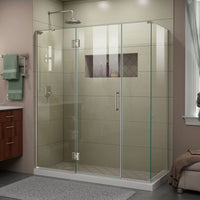 Thumbnail for DreamLine Unidoor-X 64 in. W x 30 3/8 in. D x 72 in. H Frameless Hinged Shower Enclosure - BNGBath