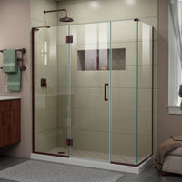 Thumbnail for DreamLine Unidoor-X 63 1/2 in. W x 34 3/8 in. D x 72 in. H Frameless Hinged Shower Enclosure - BNGBath