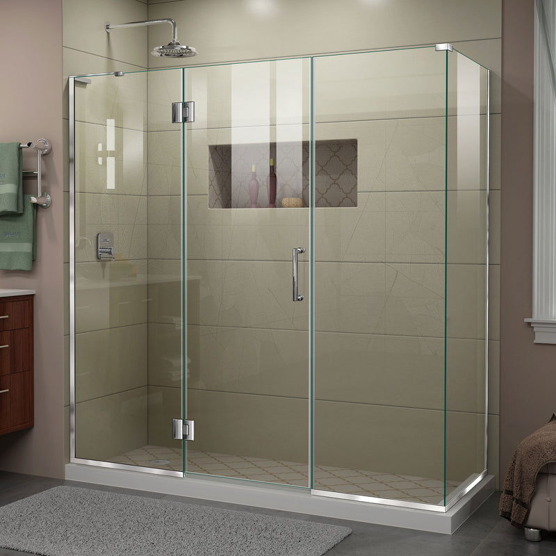 DreamLine Unidoor-X 70 1/2 in. W x 34 3/8 in. D x 72 in. H Frameless Hinged Shower Enclosure - BNGBath