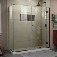 Thumbnail for DreamLine Unidoor-X 64 1/2 in. W x 30 3/8 in. D x 72 in. H Frameless Hinged Shower Enclosure - BNGBath