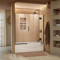 Thumbnail for DreamLine Unidoor-X 58-58 1/2 in. W x 58 in. H Frameless Hinged Tub Door - BNGBath