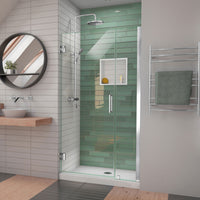 Thumbnail for DreamLine Unidoor-LS 35-36 in. W x 72 in. H Frameless Hinged Shower Door with L-Bar - BNGBath