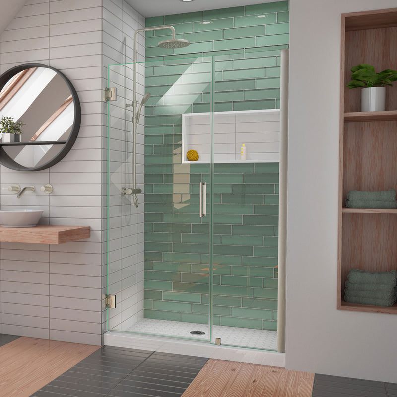 DreamLine Unidoor-LS 45-46 in. W x 72 in. H Frameless Hinged Shower Door with L-Bar - BNGBath