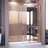 Thumbnail for DreamLine Unidoor Mira 58-58 1/4 in. W x 72 in. H Frameless Hinged Shower Door - BNGBath
