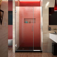 Thumbnail for DreamLine Unidoor Plus 41 1/2 - 42 in. W x 72 in. H Frameless Hinged Shower Door, Clear Glass - BNGBath