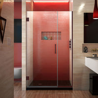 Thumbnail for DreamLine Unidoor Plus 38 1/2 - 39 in. W x 72 in. H Frameless Hinged Shower Door, Clear Glass - BNGBath