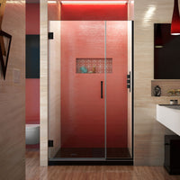 Thumbnail for DreamLine Unidoor Plus 37 1/2 - 38 in. W x 72 in. H Frameless Hinged Shower Door, Clear Glass - BNGBath