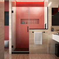 Thumbnail for DreamLine Unidoor Plus 65-65 1/2 in. W x 72 in. H Frameless Hinged Shower Door with 36 in. Half Panel, Clear Glass - BNGBath