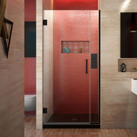 Thumbnail for DreamLine Unidoor Plus 30 1/2 - 31 in. W x 72 in. H Frameless Hinged Shower Door, Clear Glass - BNGBath
