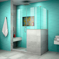 Thumbnail for DreamLine Unidoor Plus 48 in. W x 36 3/8 in. D x 72 in. H Frameless Hinged Shower Enclosure, Clear Glass - BNGBath